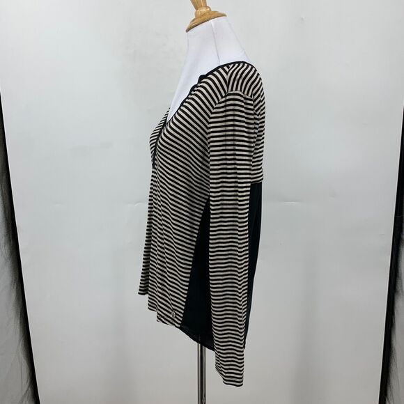 Massimo Rebecchi Popover Top Womens S Small Multi Striped Long Sleeve Drop Tail - Picture 4 of 9